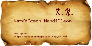 Karácson Napóleon névjegykártya